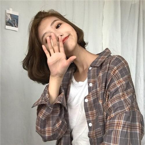 Mazefeng 2021 Trend Spring Fashional Women Casual Shirts Female Plaid Shirts Loose Streetwear Women Shirts Ladies Preppy Style