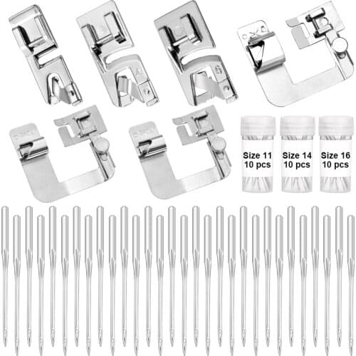 LMDZ Hem Sewing Machine Presser Foot Kit Narrow Rolled Sewing Machine Needles Suitable for Household Multi-Function Accessories