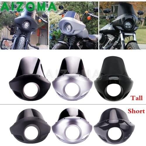 Motorcycle Headlight Headlamp Fairing Front Windscreen Cowl Mask 5.75 For Harley Dyna Sportster XL 883 Road Street Glide Fat Bob