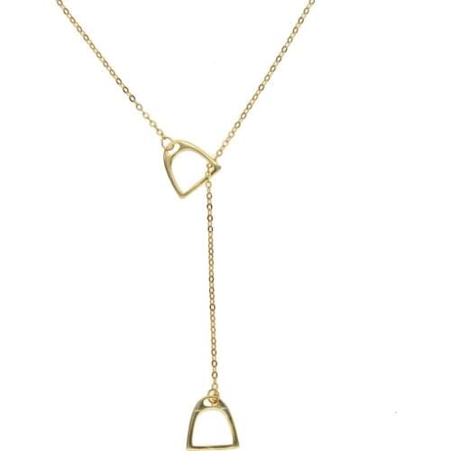 Real 925 Sterling Sliver Y Stirrup Shaped Pendants Necklaces Christmas Gift For Friend Anniversary Party Necklace high quality