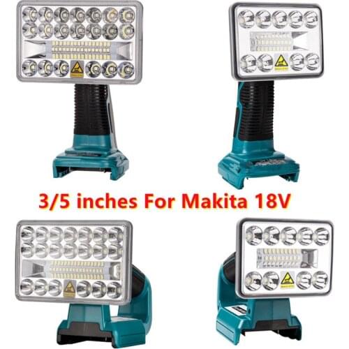 Newest 18V LED Flashlight Indoor Outdoors Spotlight Work Light for Makita BL1430 BL1830 Lithium Battery USB Outdoor Lighting