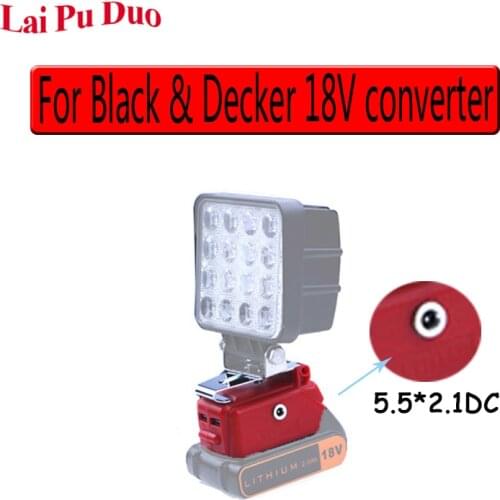 Suitable for Black & Decker 18V 20V lithium battery For Black & Decker 18V converter with 12V DC interface
