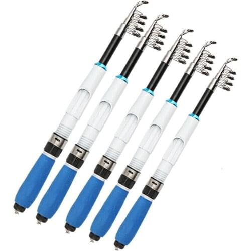 Spinning Fishing Rod Portable Telescopic Blue and white Fishing Pole Spinning reels for Travel Saltwater Freshwater Fishing