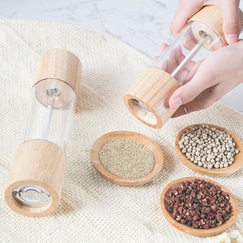 Manual Salt Pepper Mill Grinder Clear Spice Grinder Large Capacity Acrylic Manual Salt Pepper Mill Grinder Kitchen Acccessories