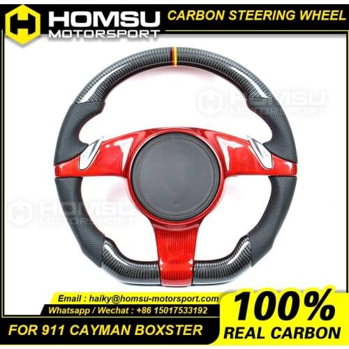Custom alcantar carbon fiber steering wheel For porsche 2009-2014 911 cayman boxster racing wheel convertible