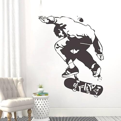 Skateboard Flip Tricks Vinyl Wall Art Decal Wall Sticker Wall Decals Mural For Boy Room Vinyl Removable FM-90
