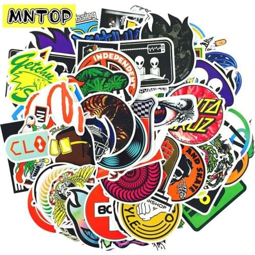 10/30/50/100pcs/lot Fashion Skateboard Trend Brand Logo Graffiti Stickers For Laptop Luggage Motorcycle Phone Skateboard