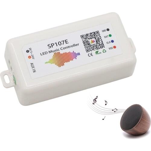 DC5-24V SP107E LED Bluetooth Controller Build In MIC Music Pixel RGB Controller For WS2811 WS2812B SK6812 SK9822 RGB RGBW Strip