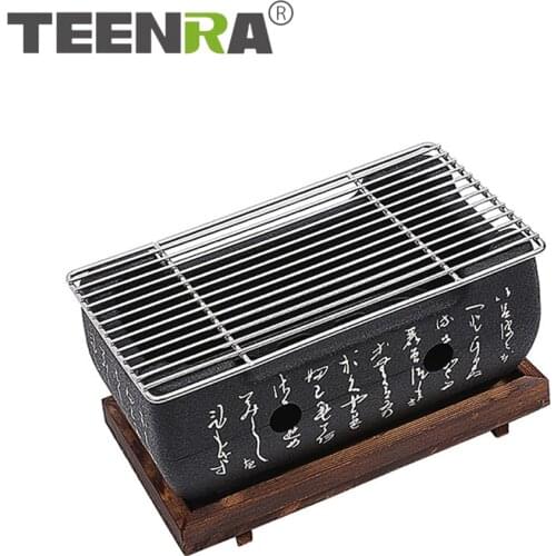 TEENRA Portable Japanese Korean BBQ Grill Aluminium Alloy Charcoal Grill Food Carbon Furnace Cooking Alcohol Stove BBQ Tools