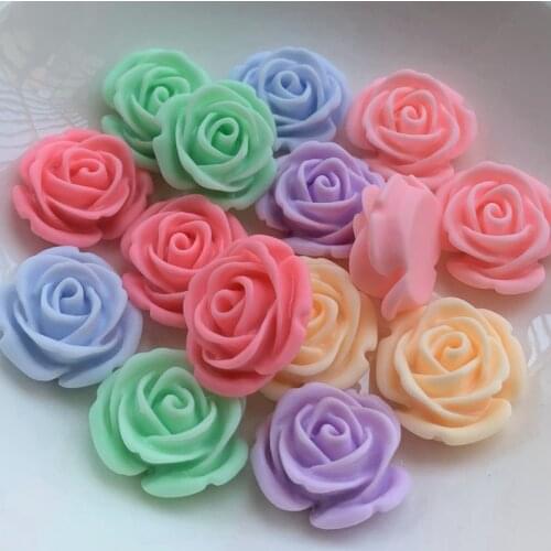 YUSDTSHA 20mm Rose Flower Flat Back For wedding Decoration DIY Jewelry stick button 100pcs/lot -Y361*5