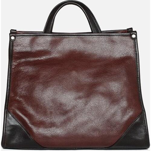 Real Leather Women Large Handbag OL Business Office Casual Totes