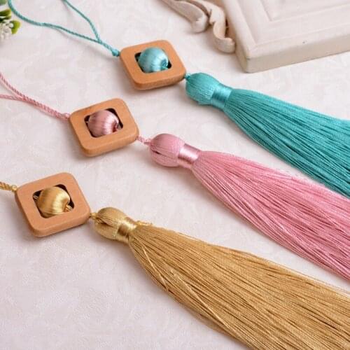 10Pcs/Lot Wooden Curtain Cord Small Tassel Fringe Curtain Accessories DIY Sofa Valance Tablecloth Cushion Decor Key Tassels