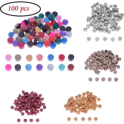 100pcs Retro Wax Seal Beads Vintage Sealing Wax Tablet Pill Beads Wax Seal Granule for Envelope Documents Wedding Sealing Wax