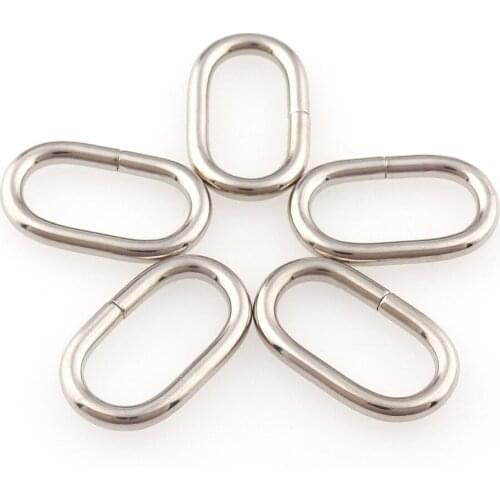 12pcs 1inch Metal Oval D Rings Buckles Silver 25mm for Hand Bag Purse Strap Belt Dog Collar Chain Garment DIY Accessory sewing
