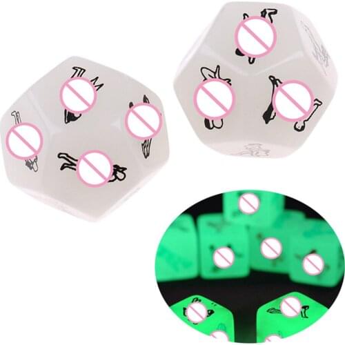 2pcs Erotic D12 Dice Dice Game for Friends Couple Games - White