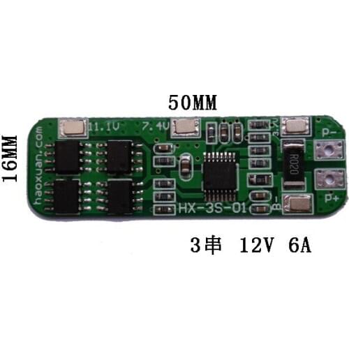 2 pcs 3 series 12 v 18650 lithium battery protection board 6A