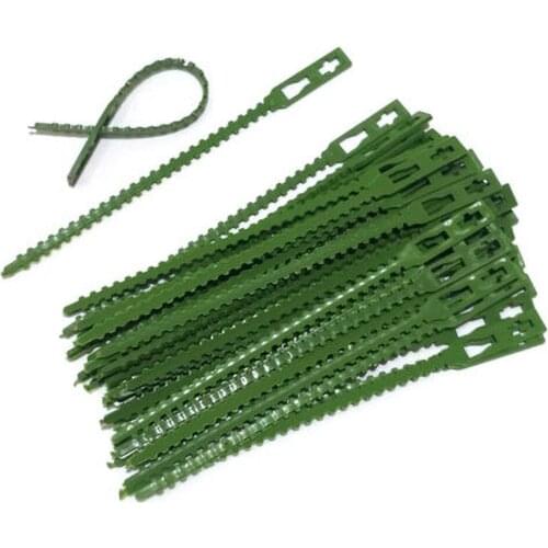 30-50 pcs 13/17/23cm Multi-purpose Green Tie Tree Vines Plastic Fixed Gardening Tie Strap