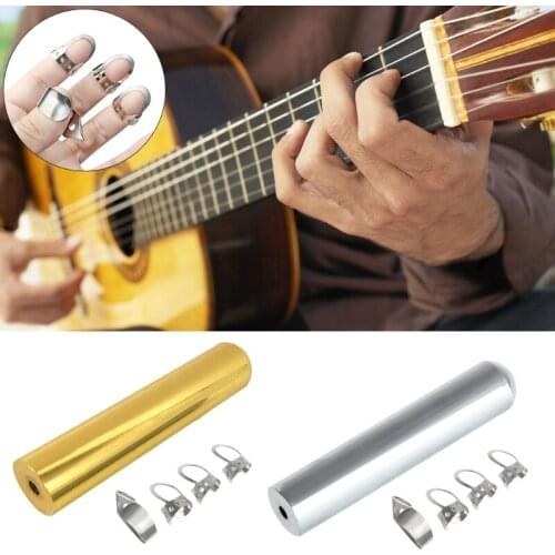 5 Pcs/Set Stainless Steel Tone Bar Guitar Lap Slide with Picks For Guitar Bass High Quality Guitar Parts & Accessories