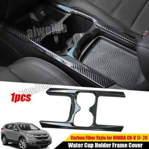 Carbon Fiber Water Cup Holder Cover Trim Frame For Honda CR-V CRV 5th 2017 2018 2019 2020 2021