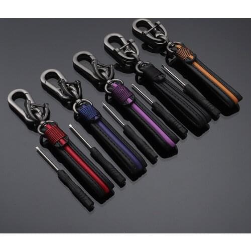 For Mercedes-Benz BMW Ford Volkswagen high-end horseshoe buckle car logo leather keychain car metal key ring chain pendant