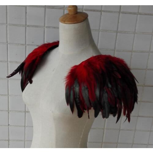 Handmade coque feather shoulder epaulettes #FSP16006
