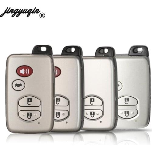 Jingyuqin 10pcs 2/3/4 Buttons Remote Car Key Shell Fob For Toyota Camry Smart Key Case With Uncut Blade Replacement