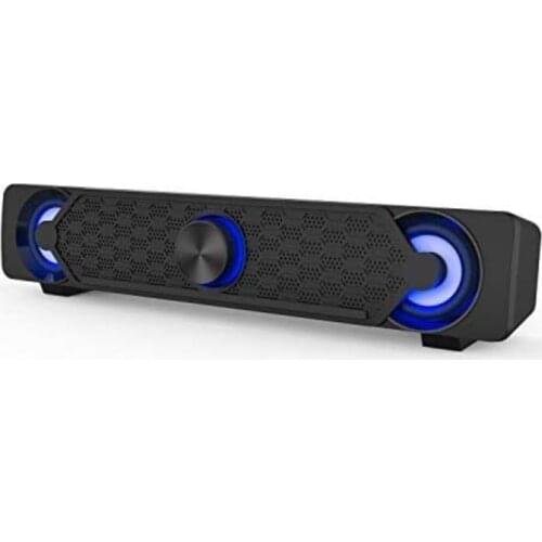 Luminos Computer Speakers, PC Speaker Mini Led Soundbar Cool Design Perfect for Monitor Gaming Laptop Desktop Notebook