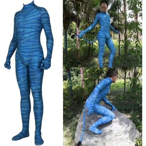 Adult Kids Avatar 2 Na'vi Cosplay Costume Zentai Bodysuit Suit Jumpsuits