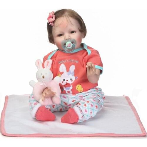 Bebe girl reborn dolls 22" 55cm NPK brand silicone reborn baby dolls toys for child gift rooted hair very smooth