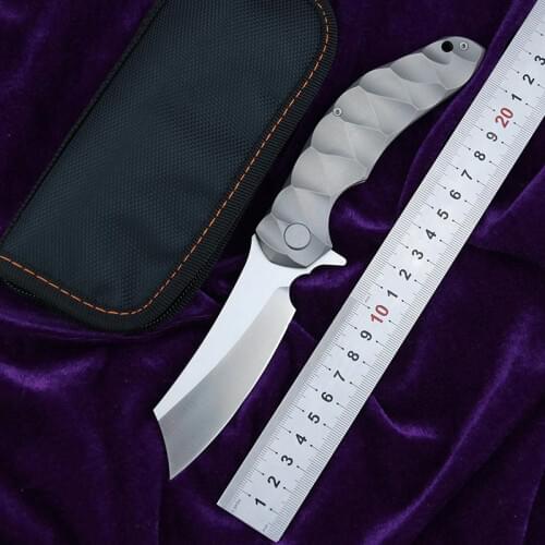 LEMIFSHE magic knife Flipper folding knife D2 blade TC4 titanium Tactical ball bearing camping hunting outdoor EDC tools