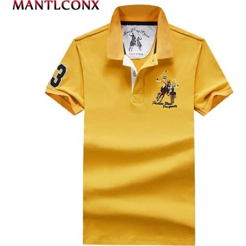 MANTLCONX 2021 Summer Men Polo Shirt Camisa Polo Embroidery Polo Shirt Men Short Sleeve Solid Cotton Polos Male Plus Size M-4XL