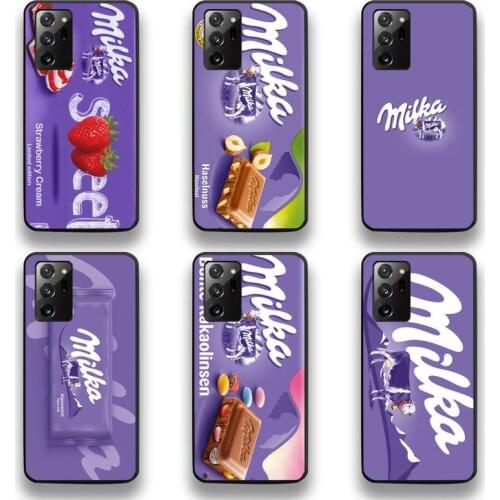 Cute Chocolate Milka Phone Case For Samsung Galaxy Note20 ultra 7 8 9 10 Plus lite M51 M21 M31 J8 2018 Prime