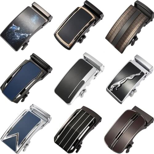 Fashion Mens Business Alloy Automatic Buckle Unique Men Plaque Belt Buckles 3.5cm Ratchet Men Apparel Accessories LY136-22000