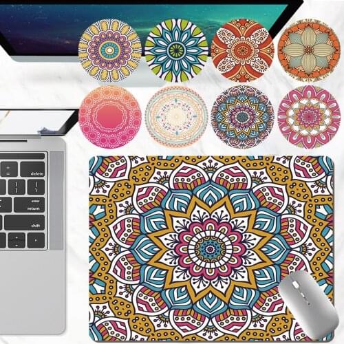 Mouse Pad Game Gamer Mouse Pad PU Leather Computer /Laptop Mouse Pad Mandala Pattern Waterproof Durable Gaming Mouse Mat