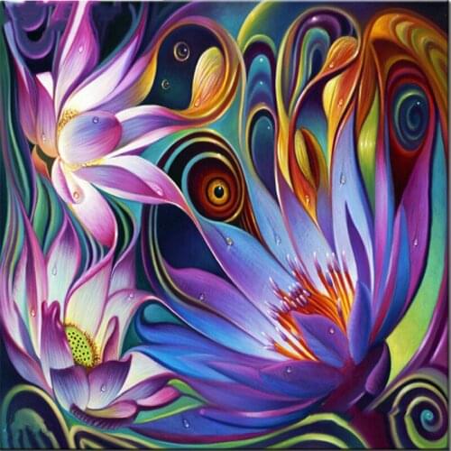 Colorful Flowers New Arrival Large DIY Crystal Full Drill Square 5D Diamond Painting 3d Cross Stitch Kit Mosaic Round Rhinestone