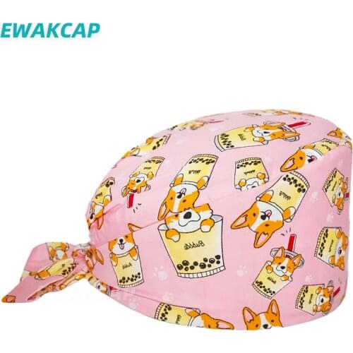 New Surgicals Caps Scrub Cap Nursing Hat Dentist Dental Pediatrician Dogs Printed Working Hats Unisex