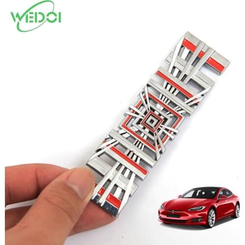 New 3D Plaid Emblem For Tesla Model S Car Decals Logo Stickers For Tesla Accessories 1PCS/SET 2021