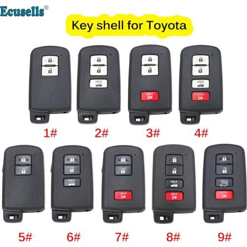 New 2/3/4 Buttons Replacement Smart Remote Key Shell Case Fob for Toyota Avalon Camry RAV4 2012-2015 with inser key