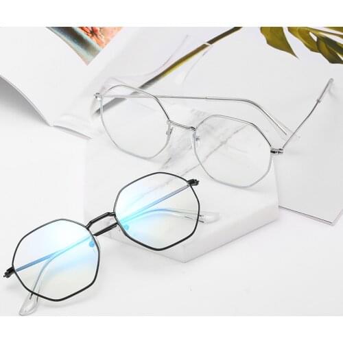 Women Vintage Glasses Frame Round Men Lens Myopia Optical Mirror Simple Metal Anti-blue Clear Eyewear Frames 9-BLS309