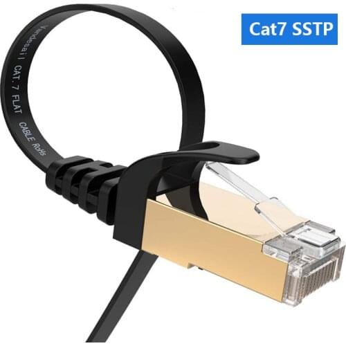 Cat 7 Flat Internet Network LAN Patch Cable SSTP Shielded Gold Plated Ethernet Network Patch Cable for Modem,Router,1m,2m,3m,20m
