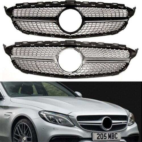 Front Racing Billet Bumper Grille Upper Facelift Grill For Mercedes-Benz W205 C Class 2015 2016 2017 2018