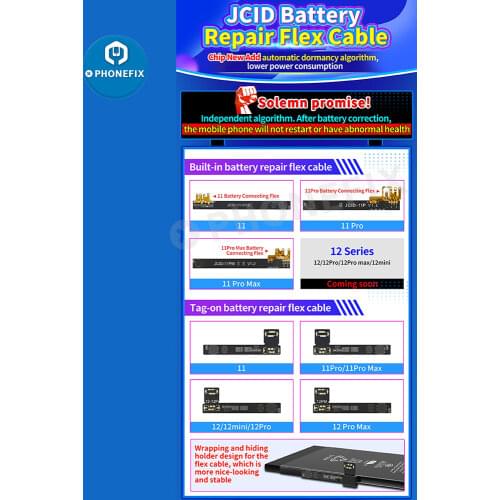 JC V1S Battery Repair Board Flex Cable for iPhone 11-12 Pro Max Non-Genuine Battery Warning Health Repair Pop Ups Error Remove