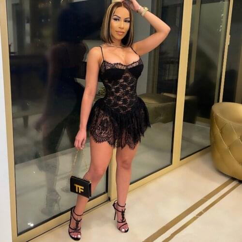 2021 Best Quality Famous Brand Dress Solid Embroidery Draped Spaghetti Strap Summer Sexy Night Club Mini Dress Vestidos