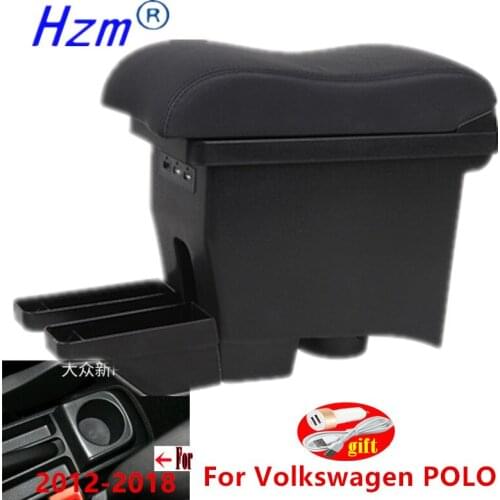 For Volkswagen POLO Armrest 2012-2018 new For VW POLO Mk5 6R Vento Car Armrest box Center Storage box Car accessories Retrofit