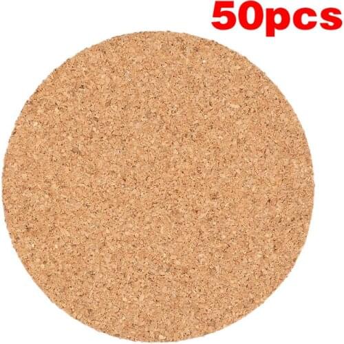 50Pcs Handy Round Shape Dia 9cm Plain Natural Cork Coasters Wine Drink Coffee Tea Cup Mats Table Pad For Home Office Kitchen New