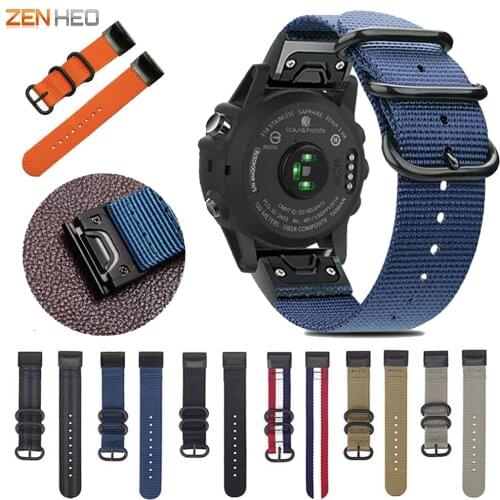 26 22 20mm Nylon Watchband for Garmin Fenix 5X 5 5S Plus 3 3 HR/Forerunner 935/945 Quick Release Easy Fit Watch Strap Band
