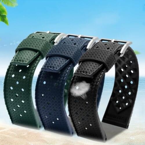 Tropical Rubber Watch Band for Seiko SRP777J1 for Omega Waterproof Sport Diving Breathable Strap Bracelet Watchband 20mm 22mm