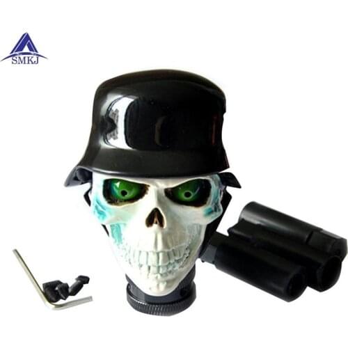 Resin zombie soldier skull helmet bar gear shift knob automatic manual shift knob lever car interior accessories