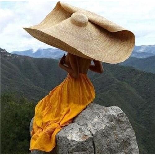 Casual Fashion Large Sun Hat Beach Anti-UV Sun Protection Foldable Straw Cap Cover Hat Wrap sun Hat