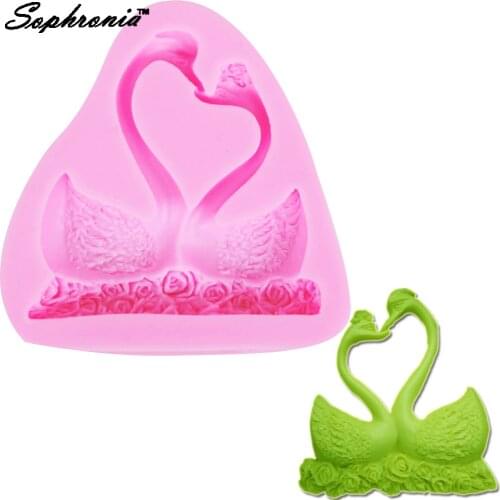 Sophronia 1pc Swans Silicone Cake Mold 3D Beautiful Animail Sugarcraft Fondant Chocolate Baking DIY Cake Decorating Tools M176